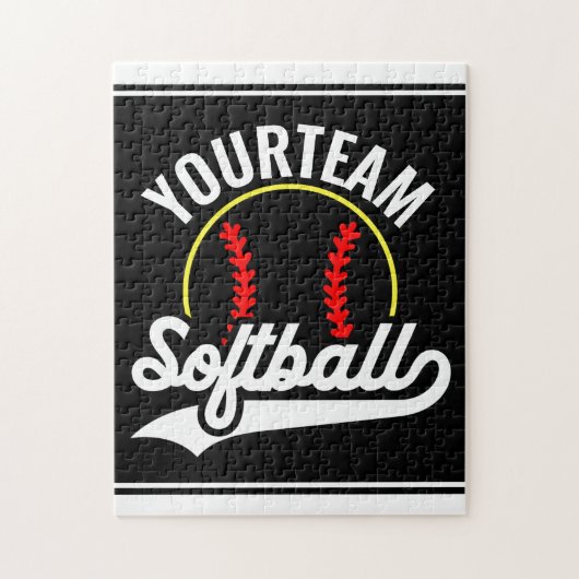 Softball Team Speler VOEG NAAM TOE Personalized Le Legpuzzel (Verticaal)