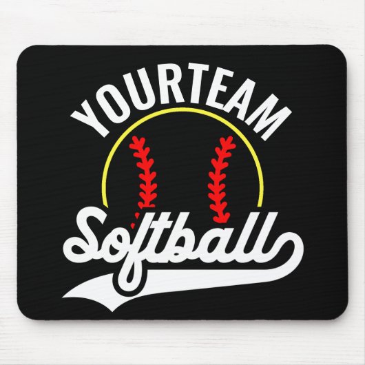 Softball Team Speler VOEG NAAM TOE Personalized Le Muismat (Voorkant)