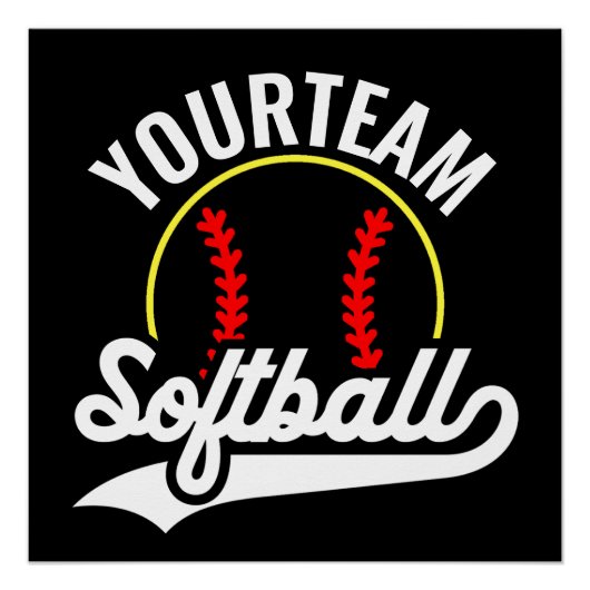 Softball Team Speler VOEG NAAM TOE Personalized Le Perfect Poster (Voorkant)