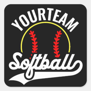Softball Team Speler VOEG NAAM TOE Personalized Le Vierkante Sticker