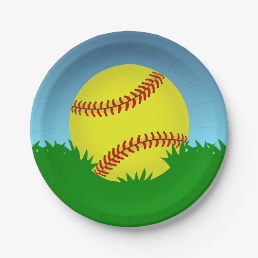 Softball-thema Papieren Bordje (Voorkant)
