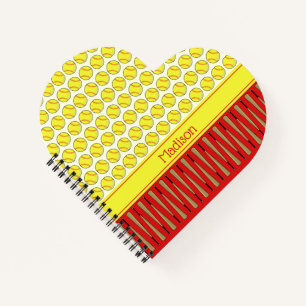 Softball thema patroon aangepaste naam notitieboek