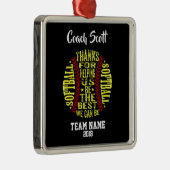 Softball-trainer GIFT PERSONALIZED ornamed Metalen Ornament (Rechts)