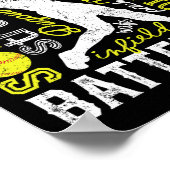 Softball Typografie Word Art Funny Batter Pitcher Poster (Hoek)