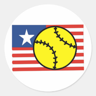 Softball USA Ronde Sticker