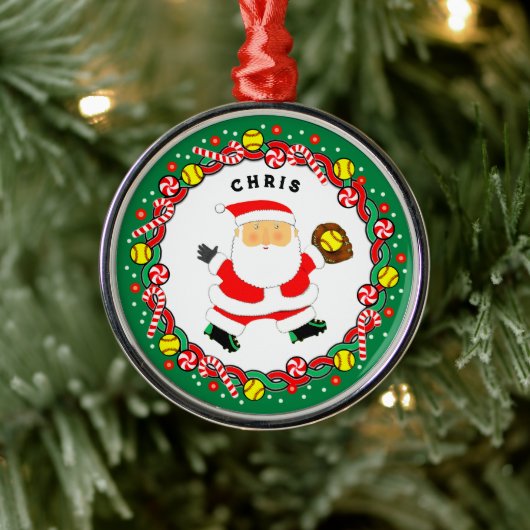 Softball Vacances cadeau ornement en céramique (Arbre)