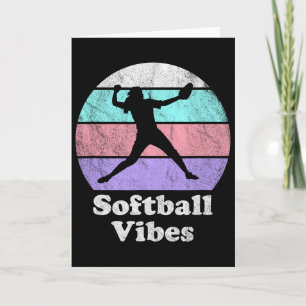 Softball Vibes Retro Vintage Meisjes Of Vrouwen Pi Kaart
