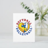 Softball Volleyball Briefkaart (Staand voorkant)