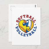 Softball Volleyball Briefkaart (Voorkant / Achterkant)