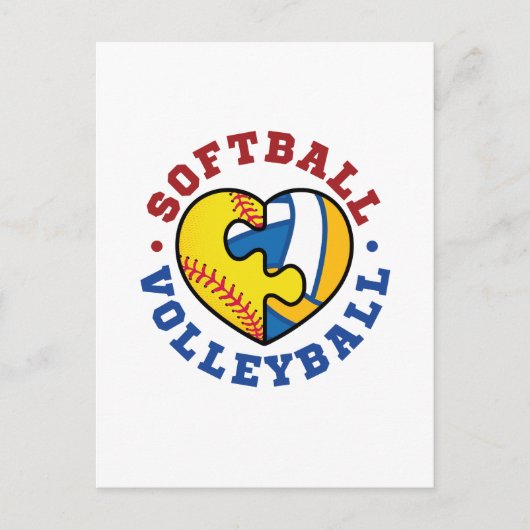 Softball Volleyball Briefkaart (Voorkant)