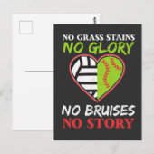 Softball Volleyball Heart No Grass Stains Gift Briefkaart (Voorkant / Achterkant)