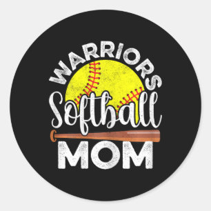 Softball Warriors Moeder - Moederdag Softball Mama Ronde Sticker