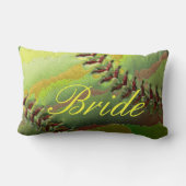 Softball Wedding Theme Pearled Bride Kussen (Achterkant)