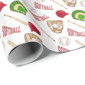 Softball Wrapping Paper Cadeaupapier (Rol Hoek)
