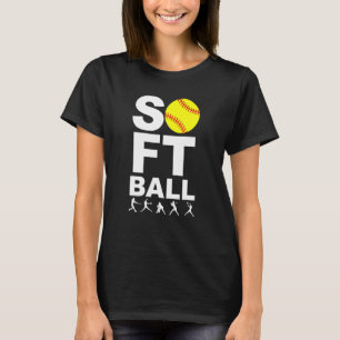 SOFTBALL Yellow Ball met Batting, Pitching Stance T-shirt