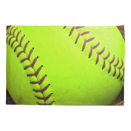 Softball Yellow Fast Pitch 8U 10U 12U-draagtas Kussensloop (Achterkant)