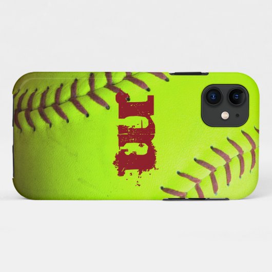 Softball Yellow Fast Pitogram IPHONE 5 Coque (Dos (Horizontal))