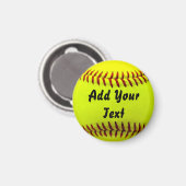 Softball Yellow Softball Sportteam coach Magneet (Voorkant / Achterkant)