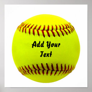 Softball Yellow Softball Sportteam coach Poster