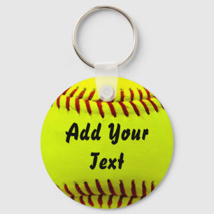 Softball Yellow Softball Sportteam coach Sleutelhanger