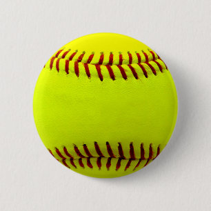  Softball Yellow Team Ronde Button 5,7 Cm
