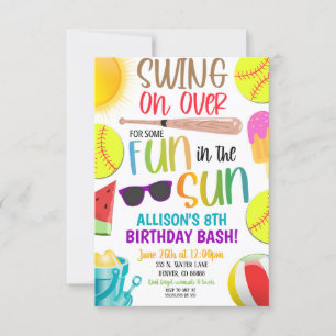 Softball Zomer Party Uitnodiging