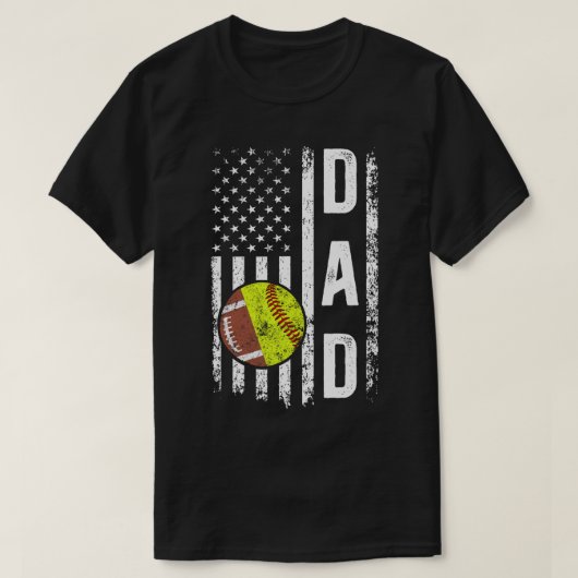 SoftballDad US FlagSoftball Fatherboy T-shirt (Design voorkant)