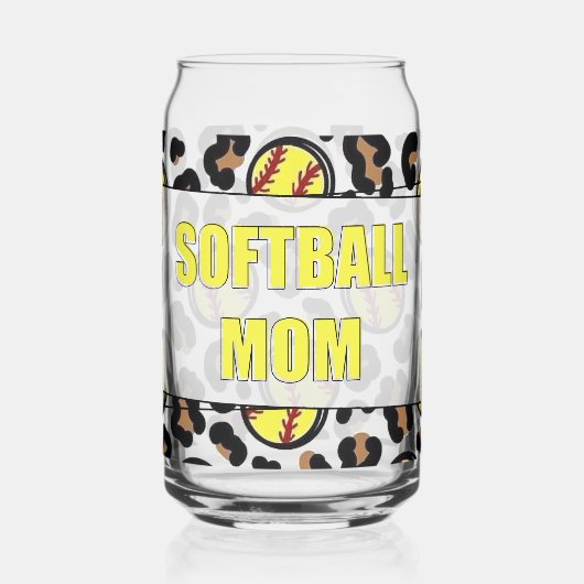 Softbalmoeder Blikvorm Glas (Links)