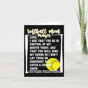 Softbalmoeder gebed Game Day honkbal christelijk r Kaart