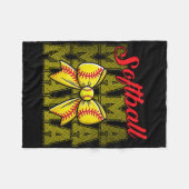 Softbalmoeder Met Reusachtige Strik Voor Moeder Va Fleece Deken (Voorkant (Horizontaal))