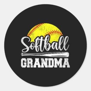 Softbaloma Oma Softbalspeler Speldag Moederdag Ronde Sticker