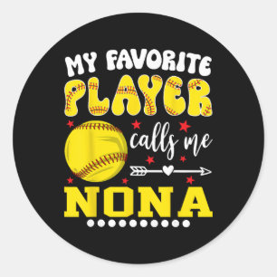 Softbalspeler mijn favoriete speler noemt me Nona  Ronde Sticker