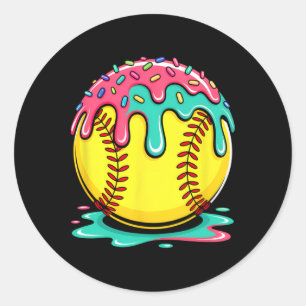 Softbalspeler Tiener Meisjes Softbal Drip Meisjes Ronde Sticker