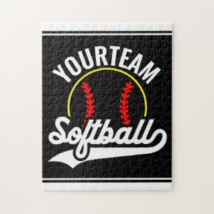 Softbalteamspeler VOEG NAAM toe Gepersonaliseerd t Legpuzzel