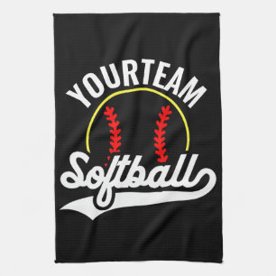 Softbalteamspeler VOEG NAAM TOE Gepersonaliseerd Theedoek