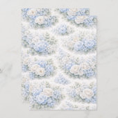 SoftBlue Floral Pattern Elegant Romantic Botanical Kaart (Voorkant / Achterkant)