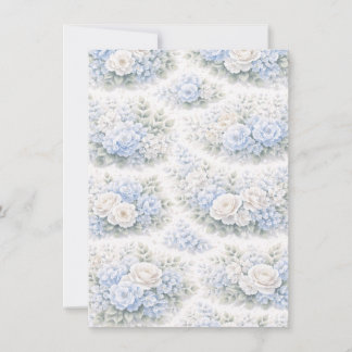SoftBlue Floral Pattern Elegant Romantic Botanical Kaart