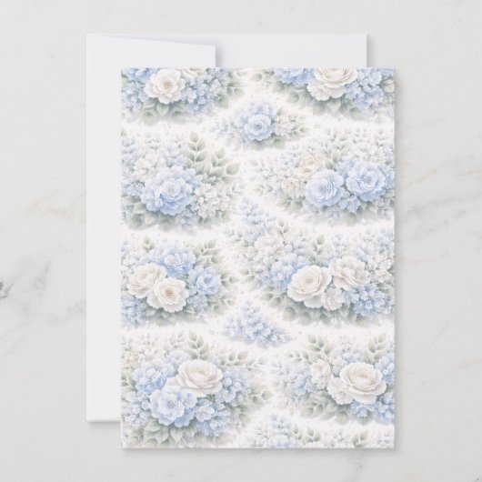 SoftBlue Floral Pattern Elegant Romantic Botanical Kaart (Voorkant)