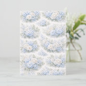 SoftBlue Floral Pattern Elegant Romantic Botanical Kaart (Staand voorkant)