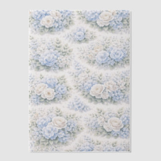 SoftBlue Floral Pattern Elegant Romantic Botanical Vellum Uitnodigingen