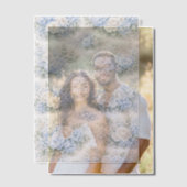 SoftBlue Floral Pattern Elegant Romantic Botanical Vellum Uitnodigingen (Offset (Koppel))