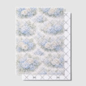 SoftBlue Floral Pattern Elegant Romantic Botanical Vellum Uitnodigingen (Offset (Uitnodiging))