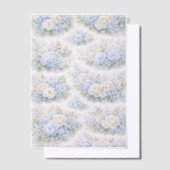 SoftBlue Floral Pattern Elegant Romantic Botanical Vellum Uitnodigingen (Offset)