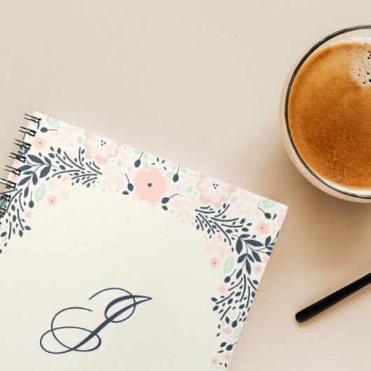 Softest Monogram | Floral Personal Custom Notitieboek