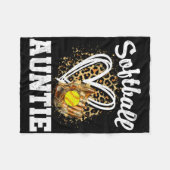 Softll Auntie Leopard Heart Matching Family  Fleece Deken (Voorkant (Horizontaal))