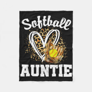 Softll Auntie Leopard Heart Matching Family  Fleece Deken