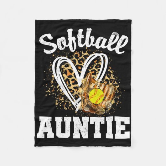 Softll Auntie Leopard Heart Matching Family  Fleece Deken (Voorkant)