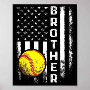 Softll Brother Amerikaanse Vlag Vintage Kerstmis X Poster