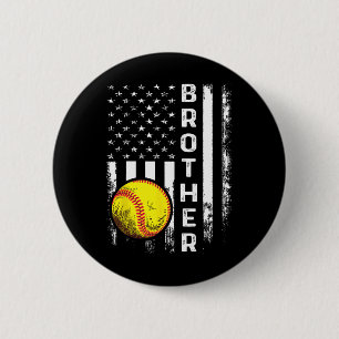 Softll Brother Amerikaanse Vlag Vintage Kerstmis X Ronde Button 5,7 Cm
