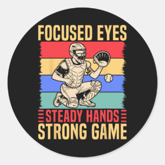 Softll Catcher Focused Eyes Steady Hands Softll Mo Ronde Sticker